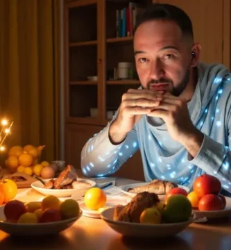 Rafael Guia teniendo una alimnetación saludable